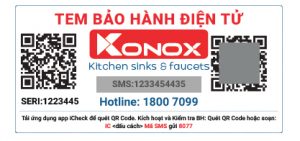 Konox tem bảo hành sản phẩm