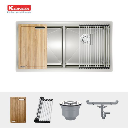 Chậu rửa bát Workstation Sink Undermount Sink KN8046DUB và phụ kiện