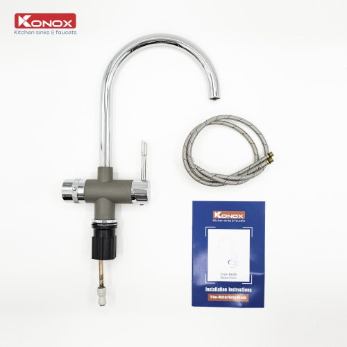 Vòi rửa bát 3 đường nước Trim - Water Grey và phụ kiện