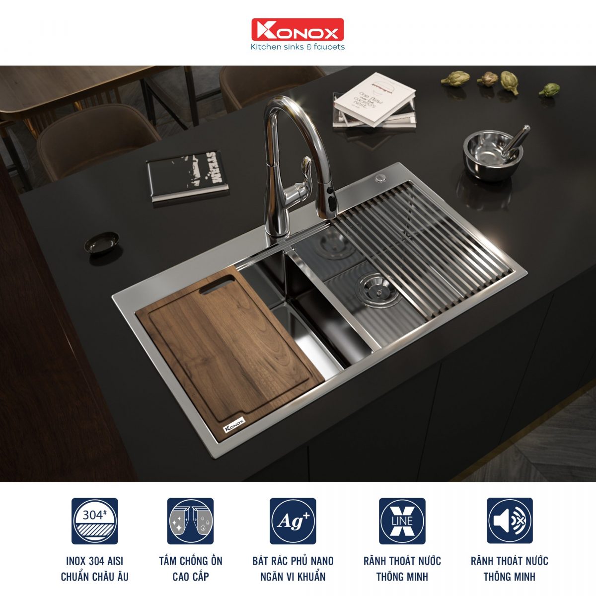 Chậu rửa bát - Kitchen Sink Konox Topmount Series2
