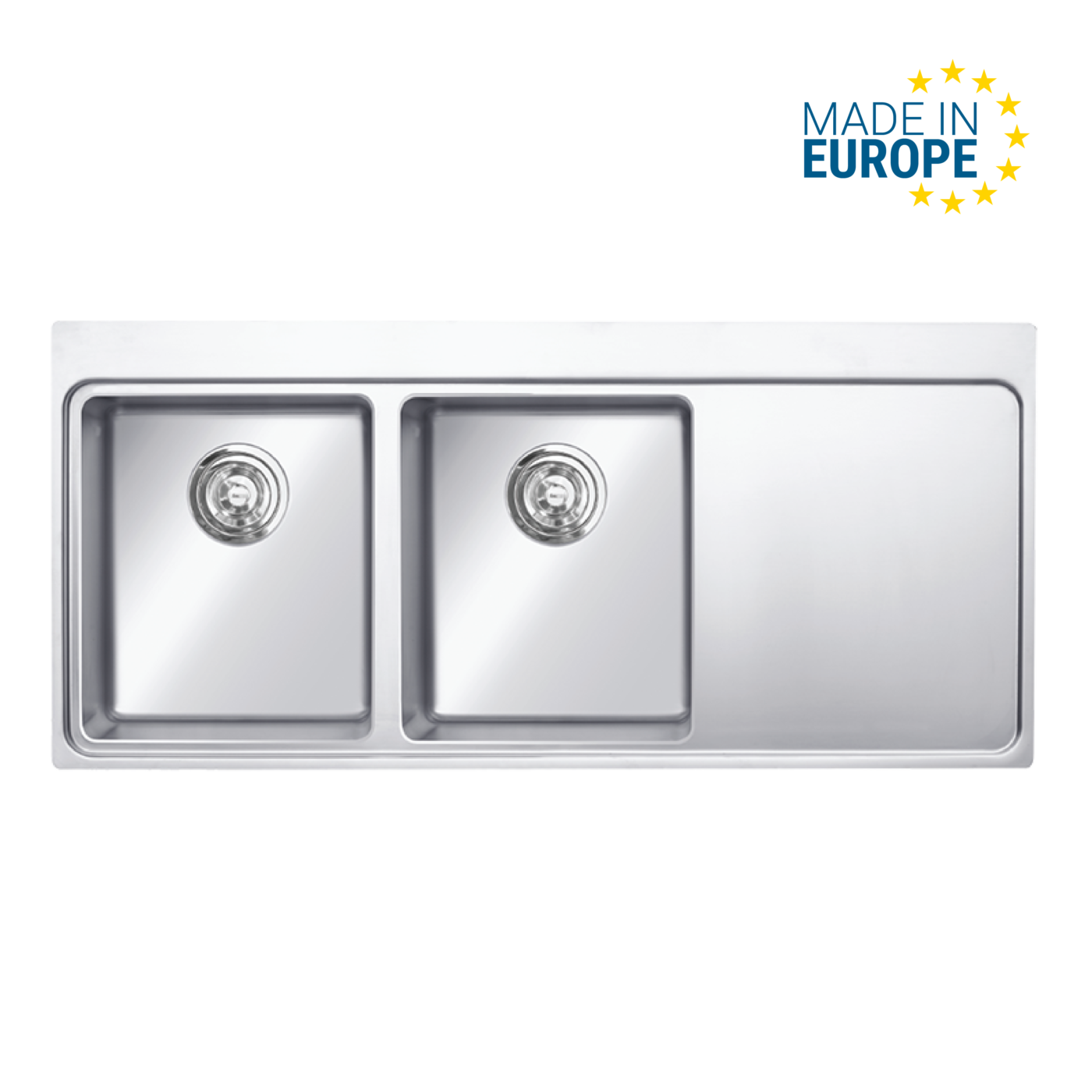 Konox | Chậu rửa bát Turkey Sink Miro 1160Siphon, giá úp bát inox
