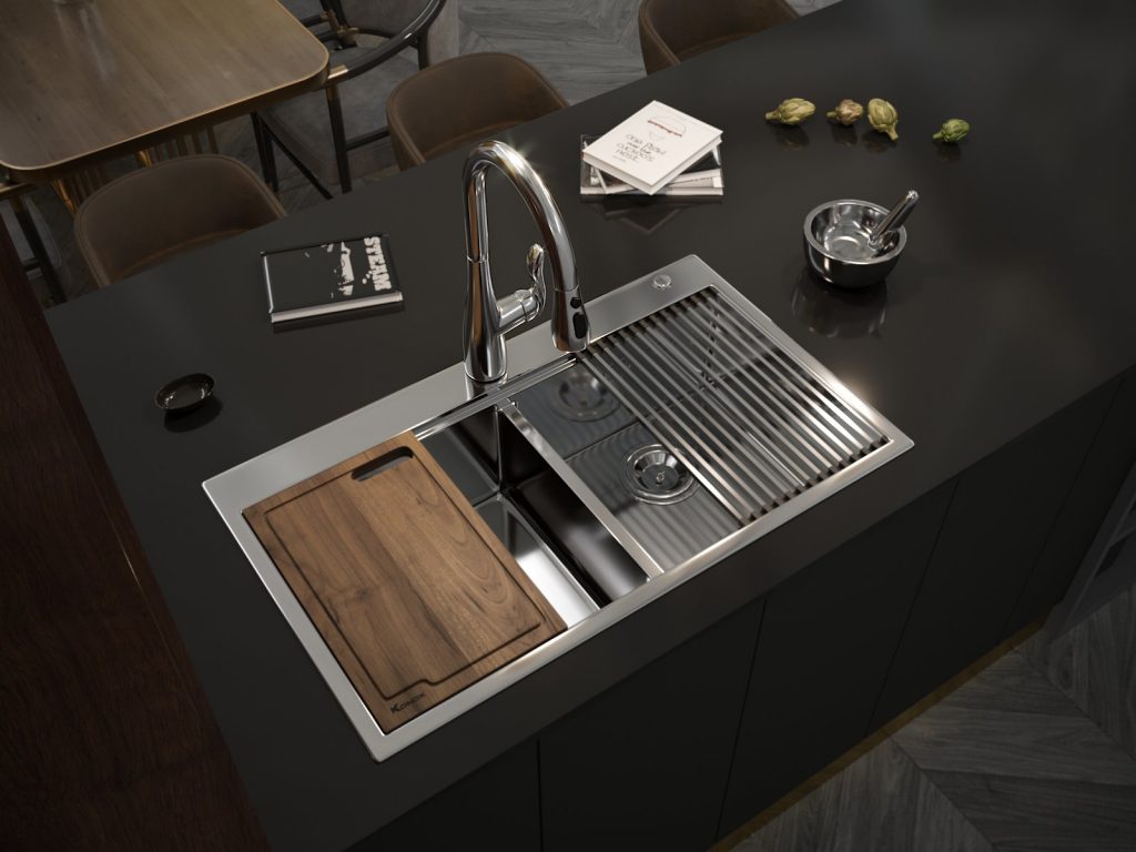 chậu rửa bát inox 304 đúc nguyên khối