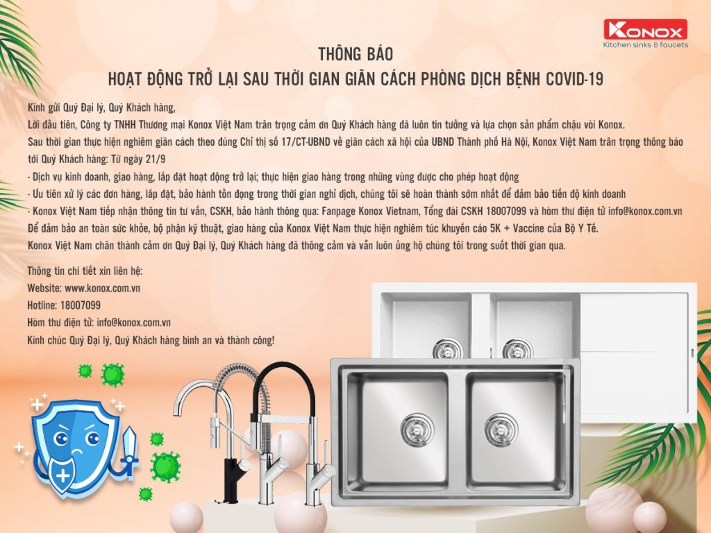 Thông báo Hoạt động trở lại sau thời gian giãn cách phòng dịch bệnh COVID-19