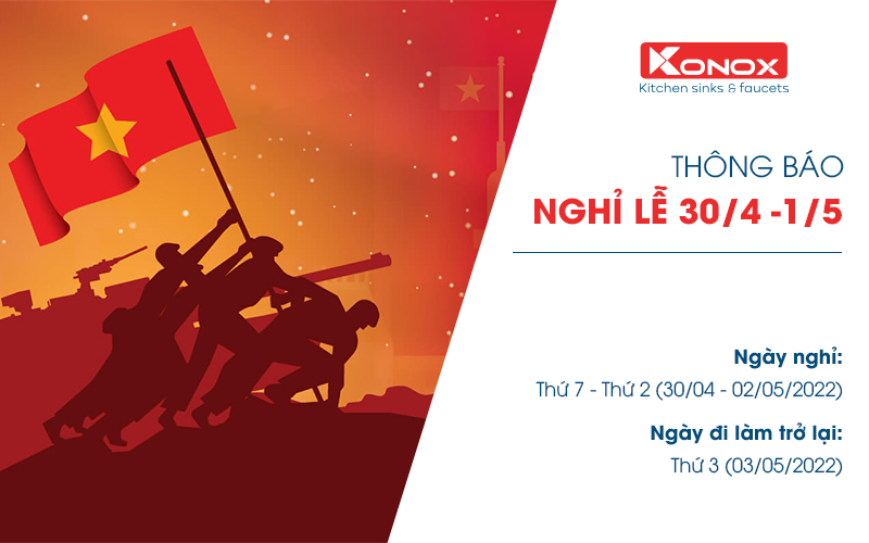 thông báo lịch nghỉ lễ 30/4 - 01/05