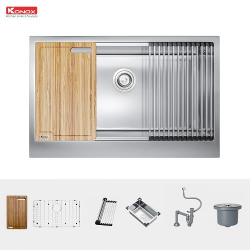 Chậu rửa bát Workstation Sink Apron Sink KN8051AS Retta và phụ kiện