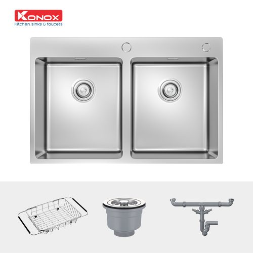Chậu rửa bát Topmount Sink Unico 7650 và phụ kiện