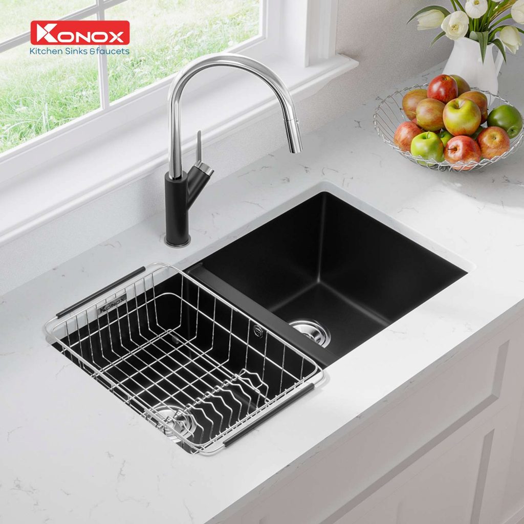chậu rửa bát granite sink Veloci 760D black