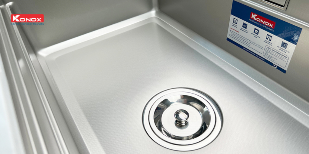 bề mặt chậu inox 1 hố chống xước