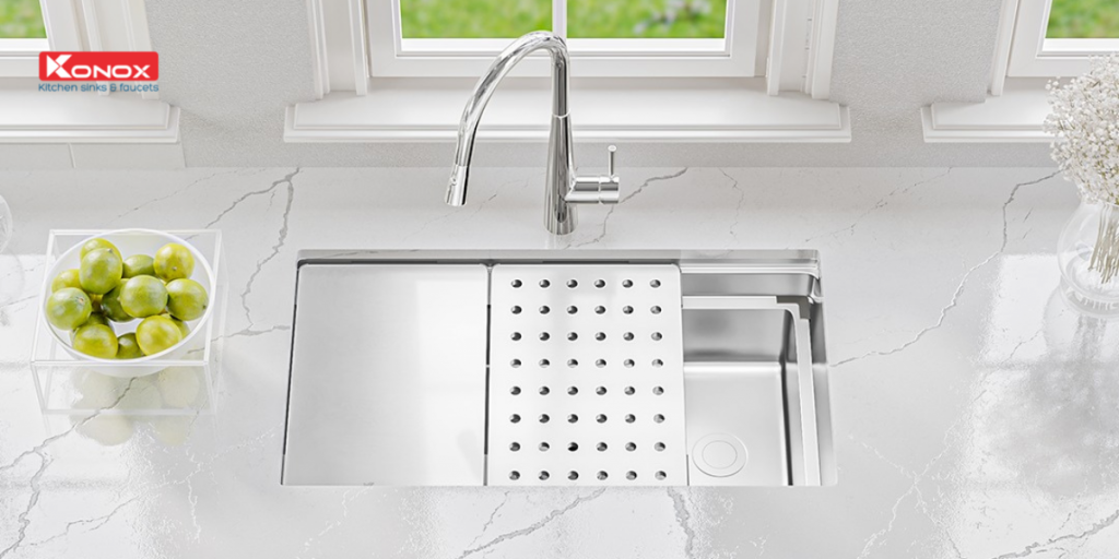 chậu inox 1 hố chống xước Dekor Sink