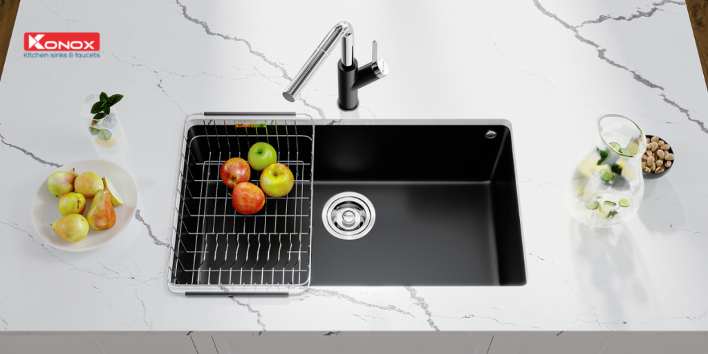 chậu 1 hố chống xước konox