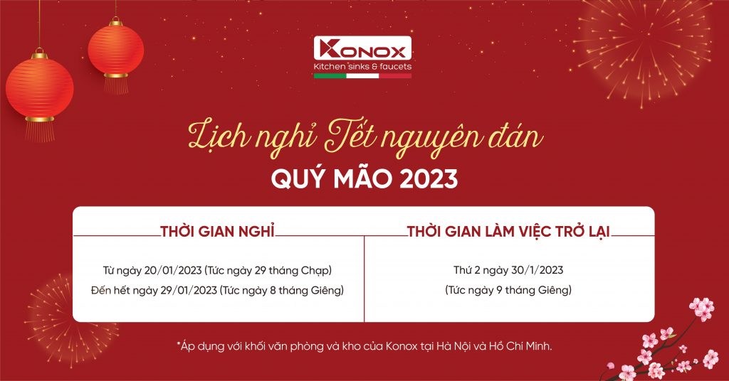 lịch nghỉ tết nguyên đán quý mão 2023 Konox