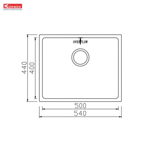 bản vẽ chậu rửa bát KN5444SU Dekor