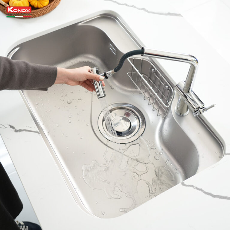 chậu rửa bát 1 hố chống xước phong cách Nhật Konox Tari 7851SR