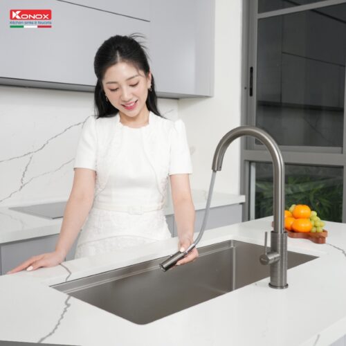 Hướng dẫn lắp vòi rửa bát dây rút
