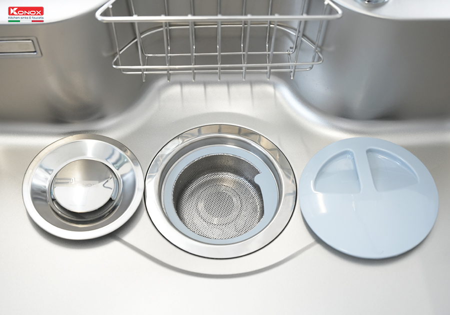 bát rác chậu rửa bát inox 1 hố phong cách Nhật Konox Tari 7851SR