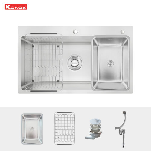 phụ kiện chậu rửa bát 1 hố chống xước Konox KN8248SO Dekor