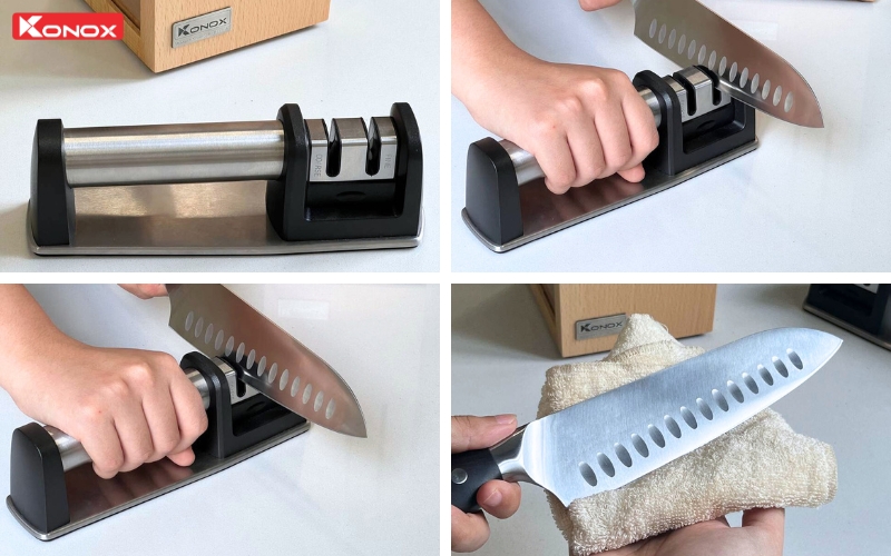 Hướng dẫn mài dao với dụng cụ mài 2 khe