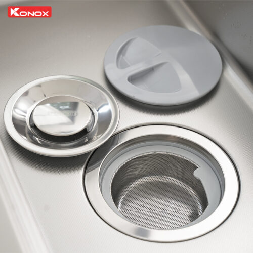 bát rác chậu rửa bát 1 hố inox chống xước Konox KN8751TS Dekor