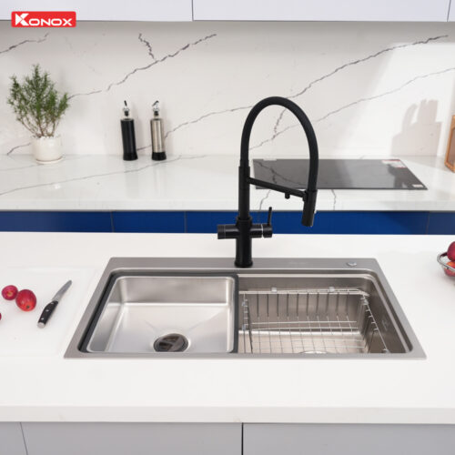 Chậu rửa bát 1 hố chống xước Konox KN8048TS Dekor
