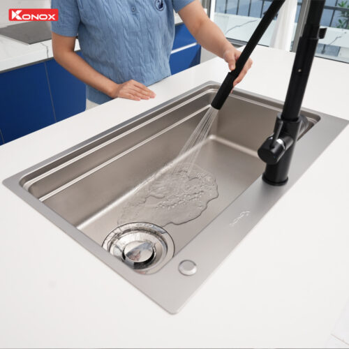 Chậu rửa bát 1 hố chống xước Konox KN8048TS Dekor