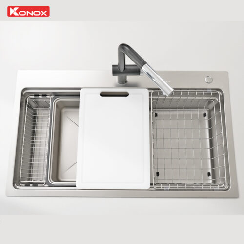 Chậu rửa bát 1 hố chống xước Konox KN8751TS Dekor