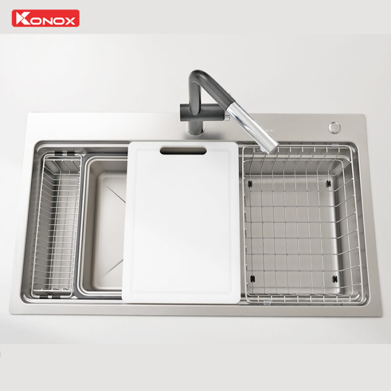 Chậu rửa bát 1 hố chống xước Konox KN8751TS Dekor
