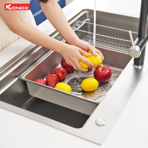 Chậu rửa bát 1 hố chống xước Konox KN8751TS Dekor