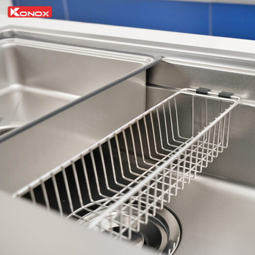 gờ hạ bậc chậu rửa bát 1 hố chống xước Workstation Sink Konox KN8751TS Dekor
