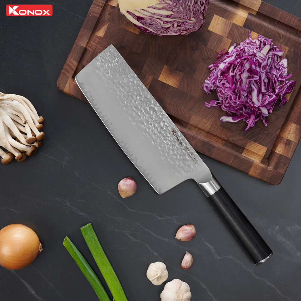 dao-thai-ban-to-thep-Nhat-damascus-Konox-Eiko-Chopper-2 dao thái bản lớn thép Nhật dasmascus Konox Eiko chopper