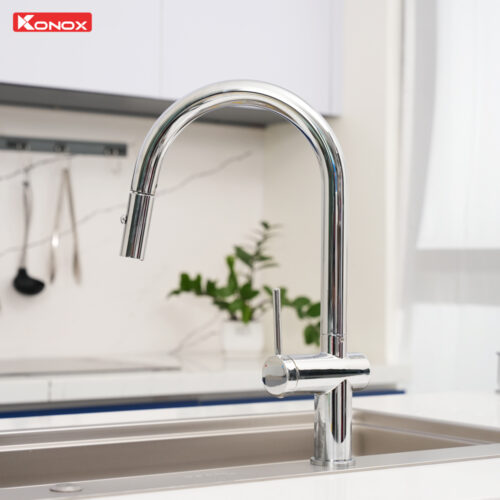 Vòi rửa bát dây rút Konox Comfor Chrome