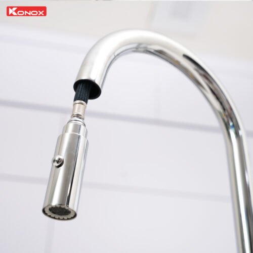Vòi rửa bát rút dây Konox Comfor Chrome