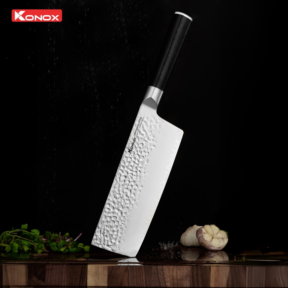 dao thái thép Nhật damascus Konox Eiko Chopper