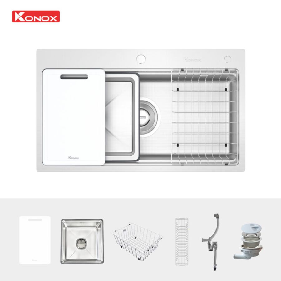 Chậu rửa bát 1 hố chống xước Workstation Sink KN8751TS Dekor