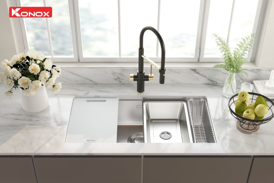 vòi rửa bát konox combi chrome