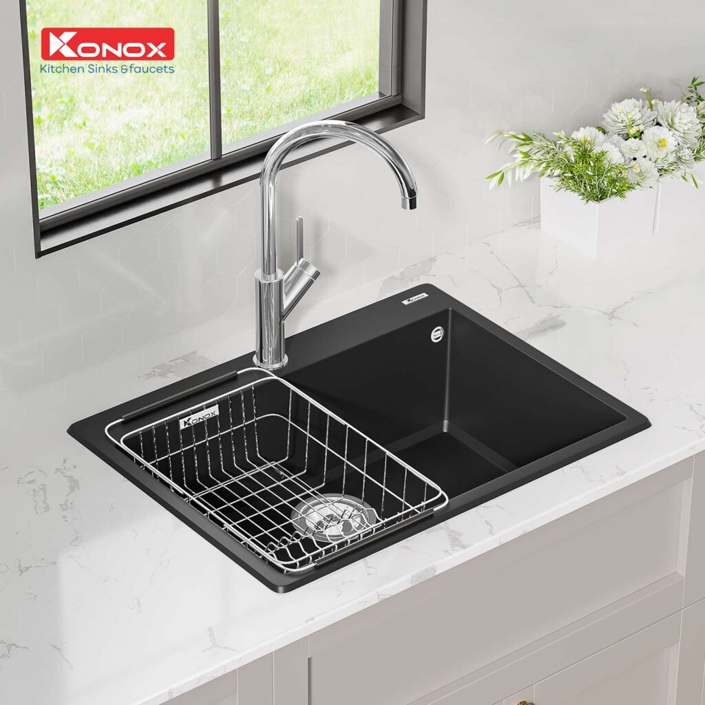 chậu rửa bát granite sink Ruvita black