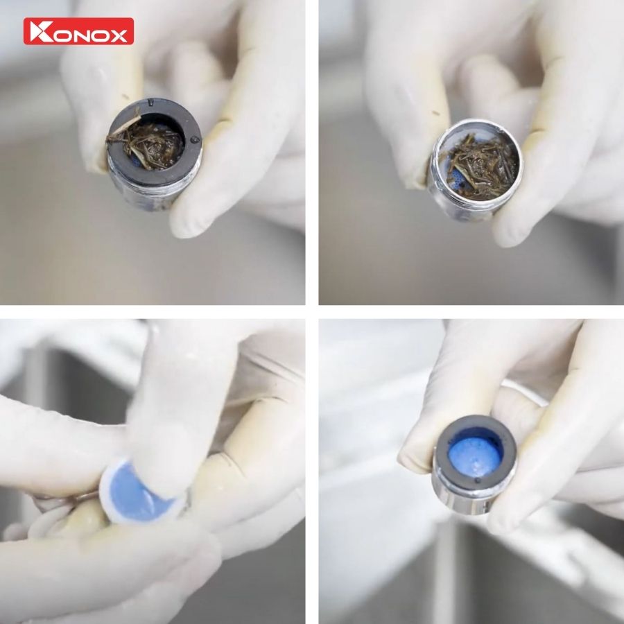 konox hướng dẫn vệ sinh đầu vòi rửa bát
