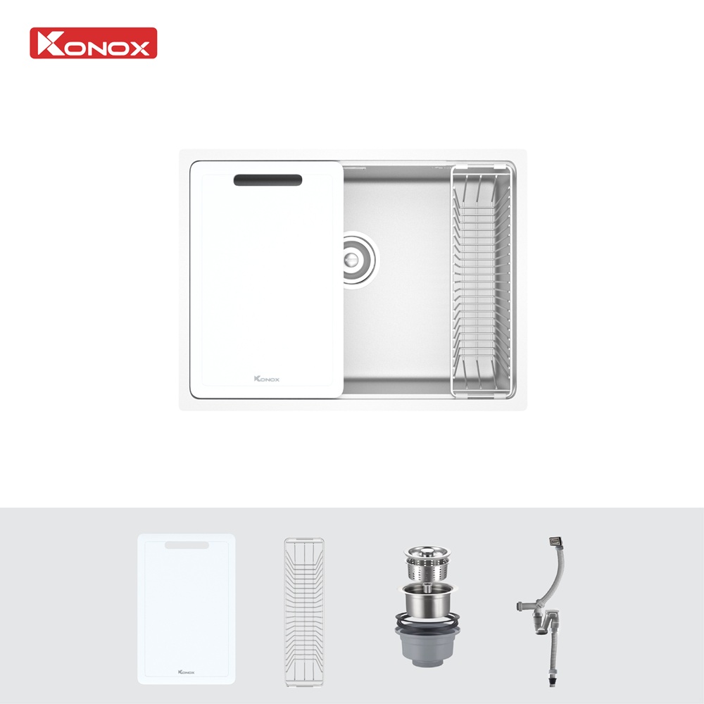 phụ kiện chậu rửa bát phong cách Nhật bề mặt mịn Konox Tari 6448SM