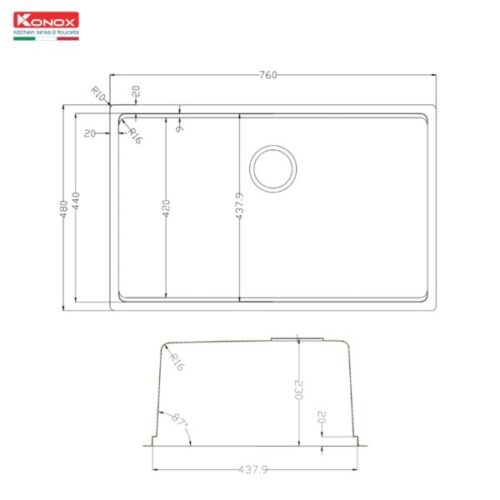 Chậu rửa bát phong cách Nhật bề mặt mịn Tari 7648SM