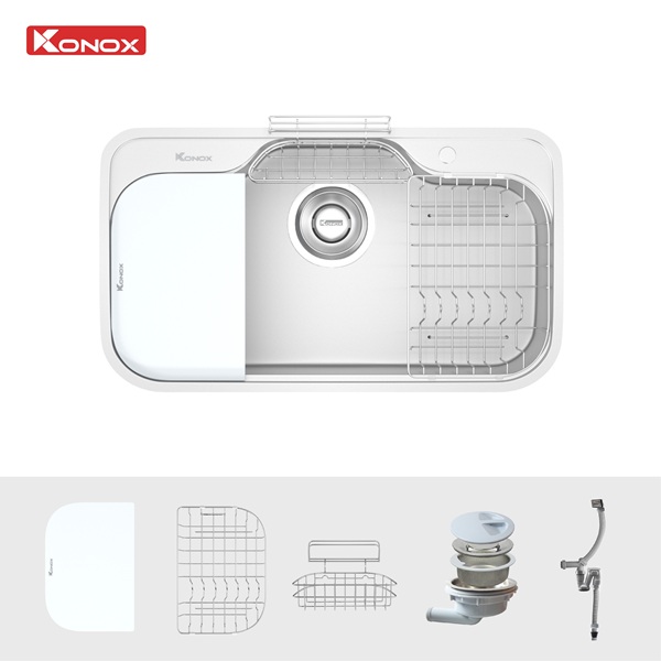 phụ kiện chậu rửa bát phong cách Nhật bề mặt mịn Konox Tari 9051SM