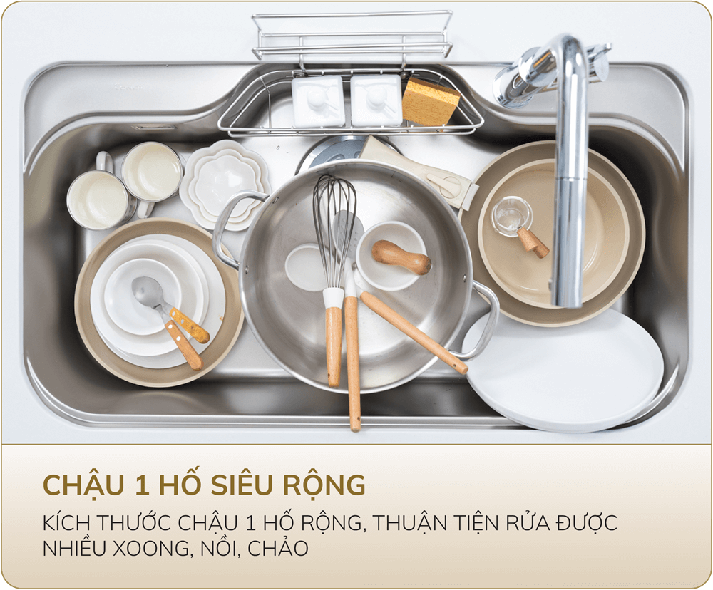 Chậu 1 hố Tari siêu rộng