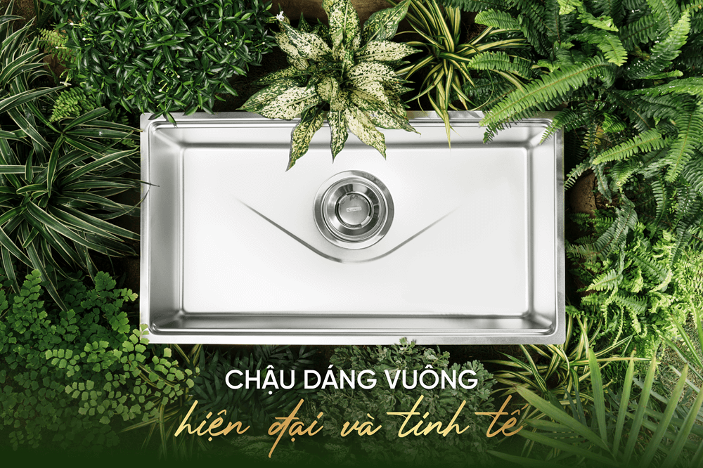Chậu rửa bát Tari dáng vuông