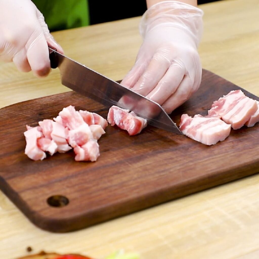 cách thái thịt lợn để rang