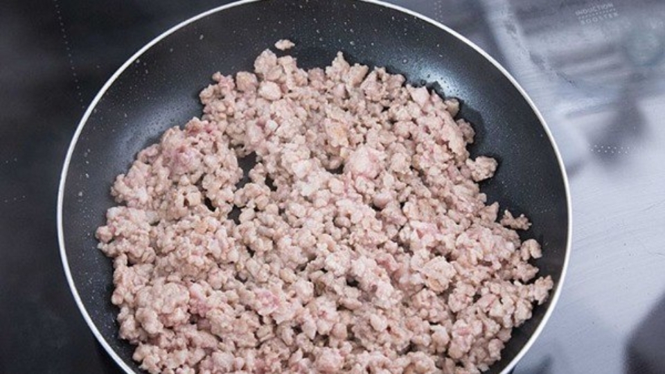nấu chín thịt xay hoàn toàn 