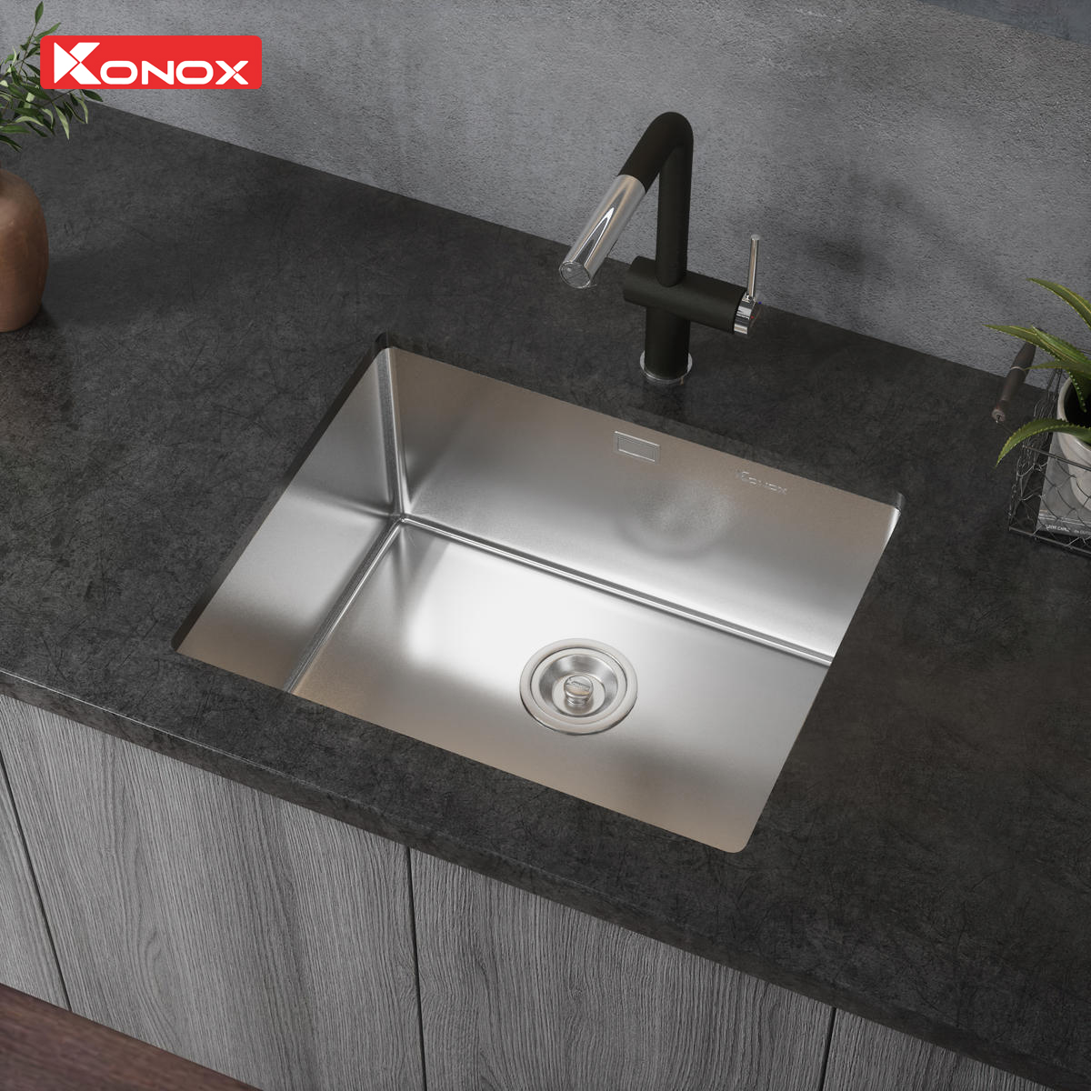 chau-rua-bat-1-ho-be-mat-min-Konox-Tari-500SM Chậu rửa bát 1 hố bề mặt mịn Tari 500SM