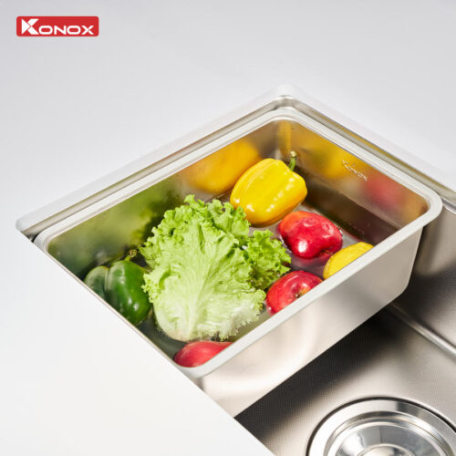 Colander chậu rửa bát 1 hố chống xước Konox Dekor 8044SU