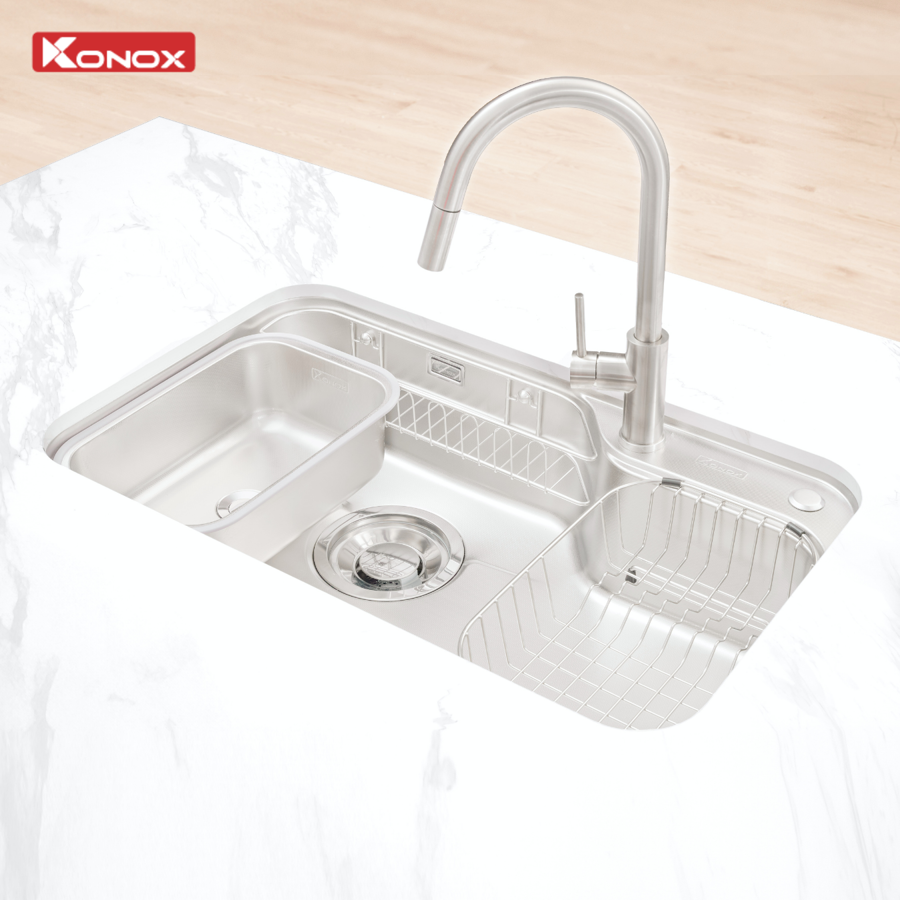 Chậu rửa bát 1 hố chống xước Konox Dekor 8250TS