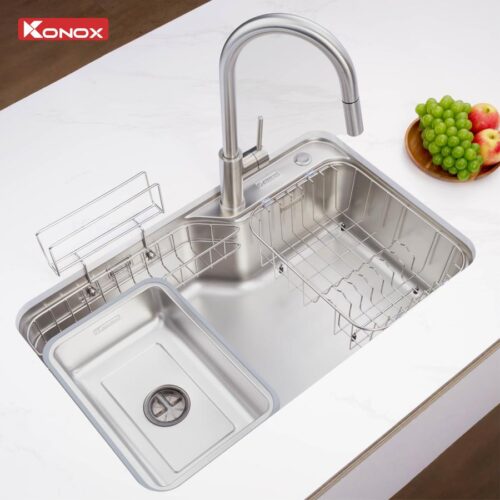Chậu rửa bát inox 1 hố chống xước Konox Tari Smart 8050