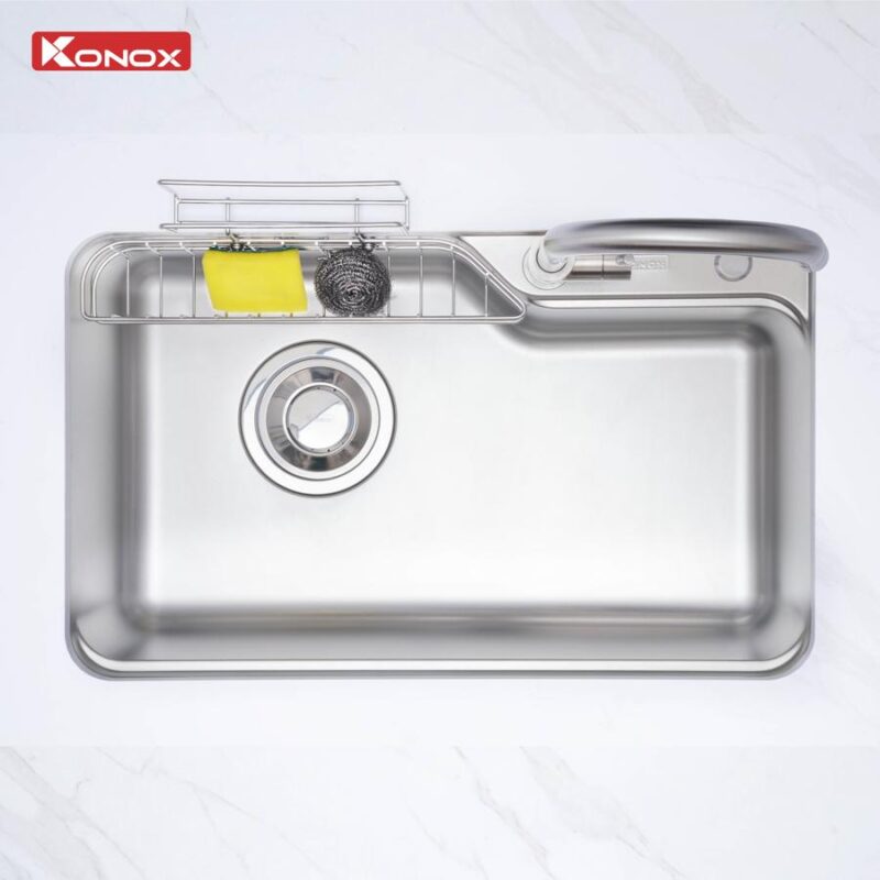 Chậu rửa bát inox 1 hố chống xước Konox Tari Smart 8050