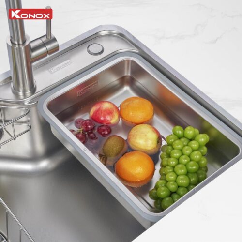 Chậu rửa bát inox 1 hố chống xước Konox Tari Smart 8050