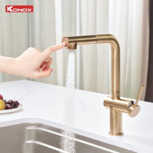 vòi rửa bát dây rút Stream Smart Champagne